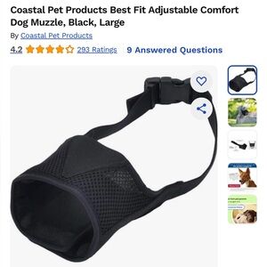Black Adjustable Dog Muzzle Size L